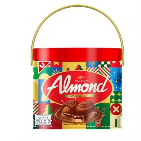 💥ส่งเร็ว💥อัลมอนด์-กระป๋อง192.5กรัม United Almond Chocolate