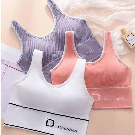 Soft Touch🌷Bra ชุดชั้นในกีฬาแฟชั่น ผ้ายืดคุณภาพสูง แผ่นฟองน้ำรูปหัวใจทรงลูกพีชเสื้อชั้นใน #n02