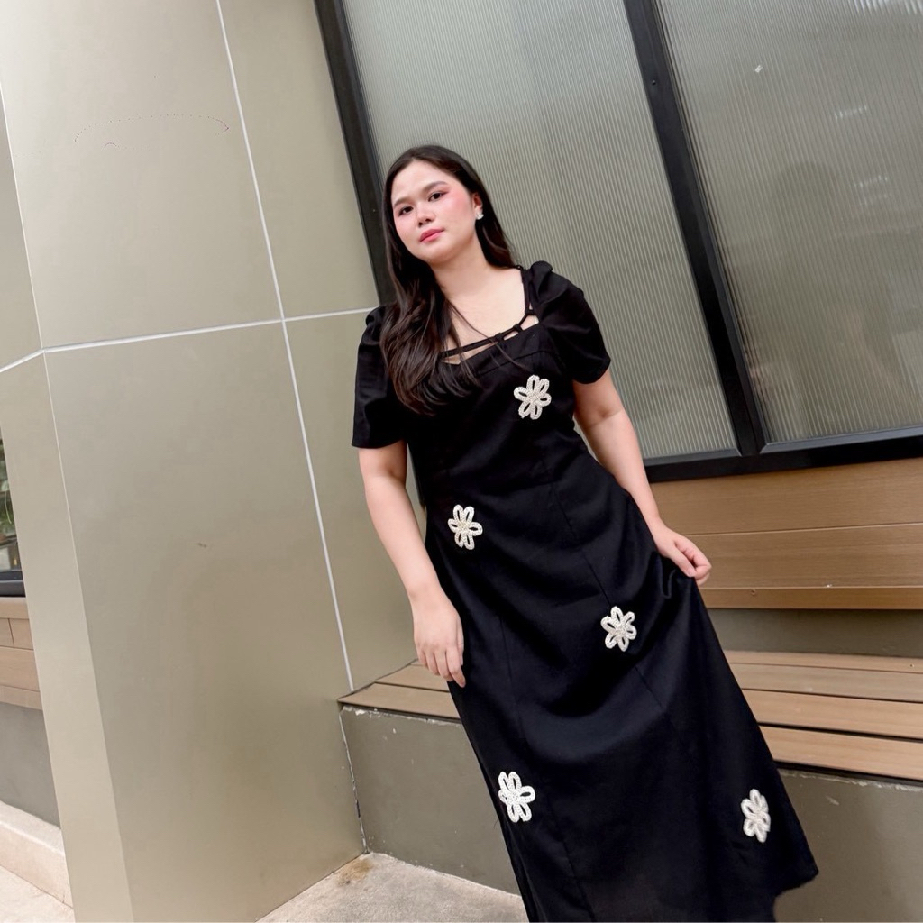 Lady M | Flora Pop Dress plussize เดรสยาวดีเทลสวย เก๋ ให้ลุคหวานละมุนแต่มีคลาส ใส่ออกงาน ดินเนอร์ - รูปที่ 3