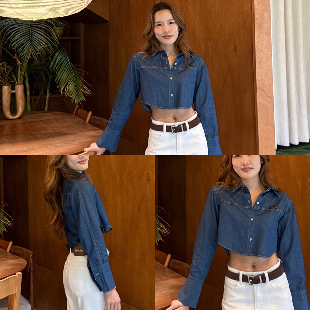 APPAREL.STORY - Fira crop shirt (ฟีร่า) เสื้อครอปยีนส์ แพทเทิร์นสวยๆ