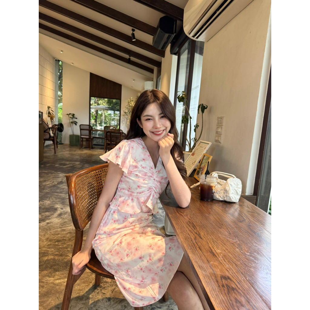 🌷✨ Peony dress  เดรสผ้านุ่ม พริ้ว ใส่สบาย มีซับในทั้งตัว (ตัดลดความยาวฟรี) - รูปที่ 7