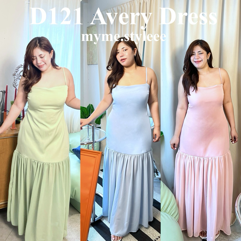 *พร้อมส่ง D121 Avery Dress - เดรสออกงานสาวอวบ - myme.styleee