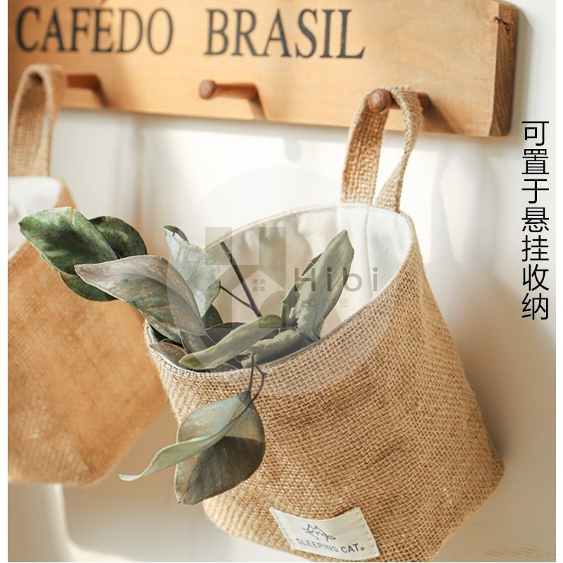 กระเป๋าผ้าตั้งโต๊ะ sleeping cat กล่องผ้าใส่ของอเนกประสงค์สไตล์ญี่ปุ่น มินิมอล เนื้อผ้าลินินธรรมชาติ พับเก็บได้ พกพาสะดวก - รูปที่ 6