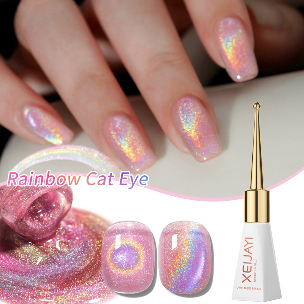 สีทาเล็บเจล XEIJAYI สี Sparkling Rainbow Cat’s Eye Gel ขนาด 10ml สินค้าพร้อมส่ง