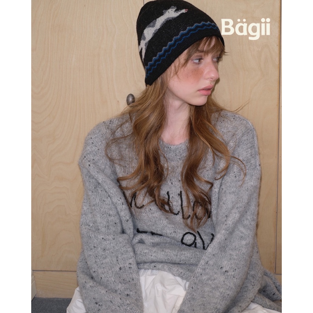 Bagii | Wool｜Black-Grey Hat | 100% Wool | หมวก ขนสัตว์ ผ้านิ่ม กันหนาว แมชง่าย ใส่สบาย BG100917