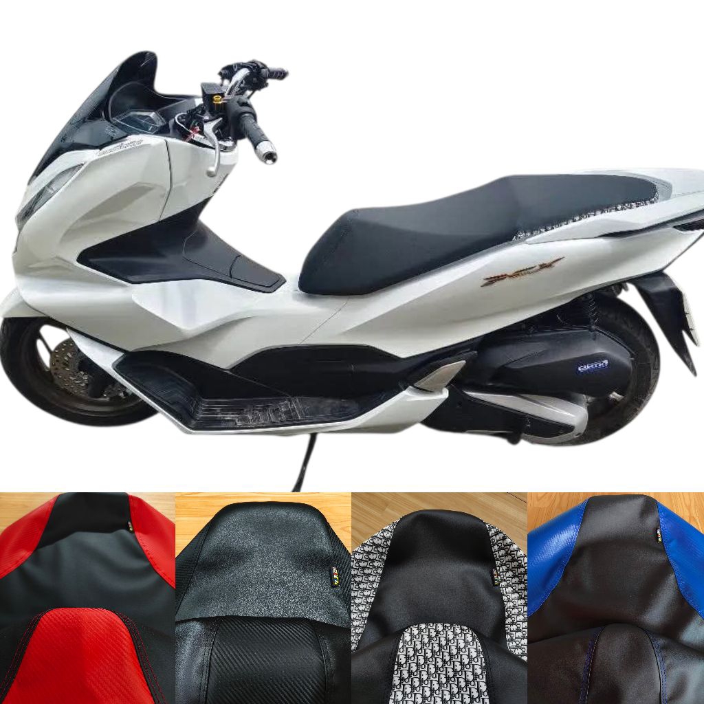 หนังหุ้มเบาะ PCX ปี 14-25สำหรับเบาะเดิมและเบาะเดิมปาดกลางหนังเลดเดอร์ดำหนังเทาตัดลายแฟชั่นไม่ใช่ยางยืด ราคา ถูกที่สุด ดีลบีเคเค แกลเลอรีภาพที่ 2
