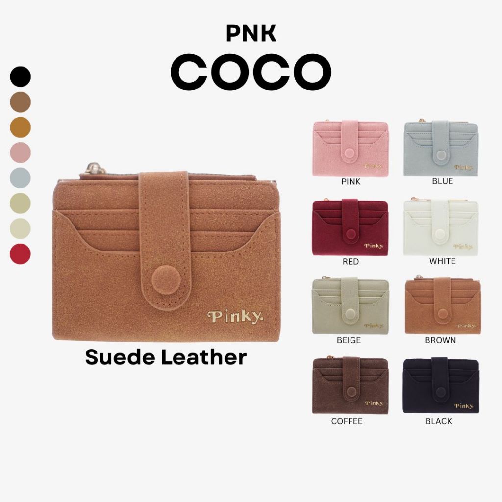 [PINKY] CoCo Wallet กระเป๋าสตางค์ 2 พับ (ทรงแบน) แบ่งช่องการใช้งานมาให้