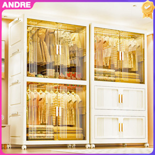 AND ตู้ใส่เสื้อผ้า พับ ตู้เก็บของ80cm ตู้เสื้อผ้า สไตล์โมเดิ…