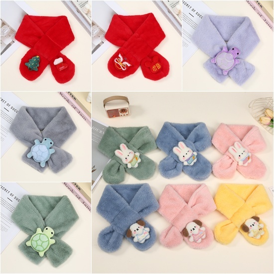 ผ้าพันคอสำหรับเด็กพร้อมตุ๊กตาสัตว์ TB438  TB442 TB466 TB465 TB464