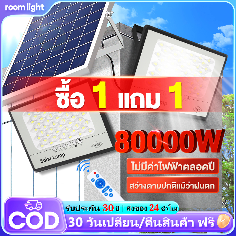 40000W ไฟโซล่าเซลล์ ไฟโซล่าเซล โซล่าเซลล์  แสงสีขา กันน้ำ กันฟ้าผ่า IP67 ไฟกลางแจ้งพลังงานแสงอาทิตย