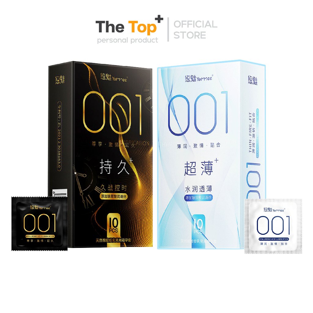 Yommee Ultra Thin บางกว่า 001 10% ถุงยางอนามัย หอมกลิ่นผลไม้ ไซส์ 52±2 มม. เพิ่มไฮยาลูรอน 800 mg