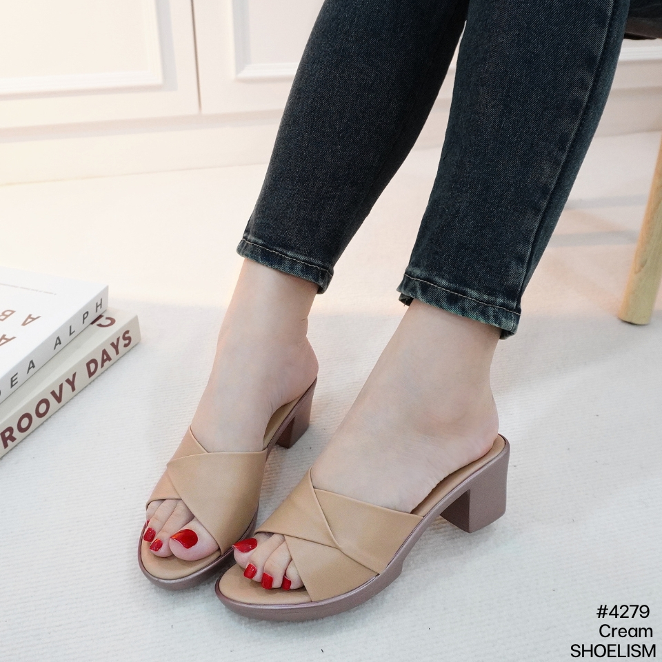 #4279   รองเท้าเพื่อสุขภาพ ทรงสวม สวยคลาสสิคหนังนิ่ม พื้นนิ่ม สไตล์ลำลอง งานสวยSHOELISM