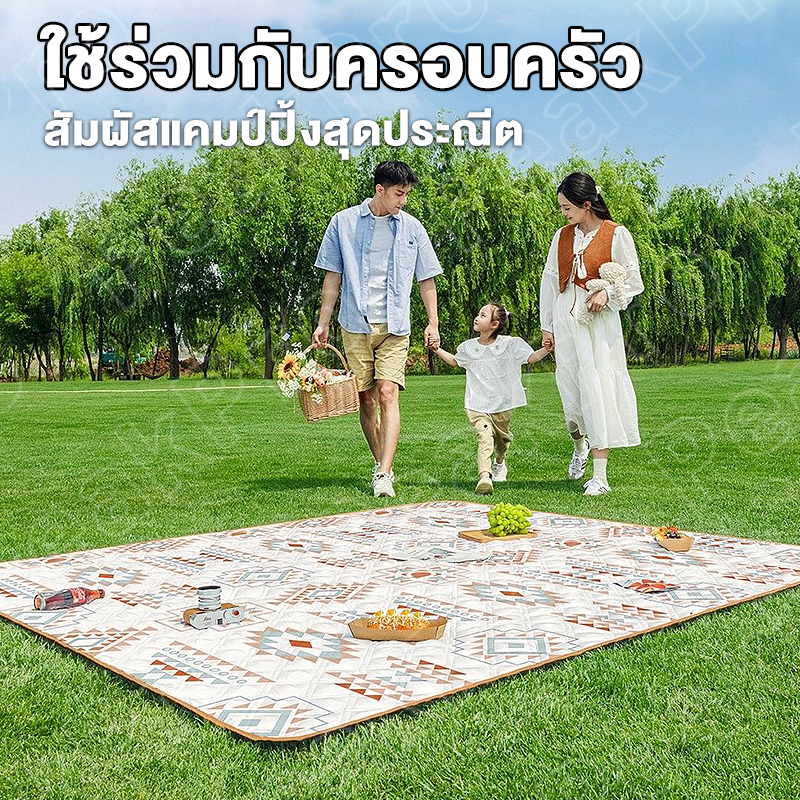 เสื่อปิคนิค เสื่อปูพื้น พับเก็บได้ ทนต่อการสึกหรอ 2x2/3x3M กันน้ำ กันคราบ ขนาดใหญ่หนาขึ้น4 ซม สําหรับเด็กคลาน รูปที่ 5