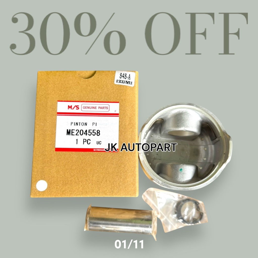 (6ลูก) ลูกสูบพร้อมสลักลูกสูบ กิ้บล็อคพร้อม KOMATSU MITSUBISHI S6S, S4S ME204558 ลูกสูบรถตัก โคมัตซุ/