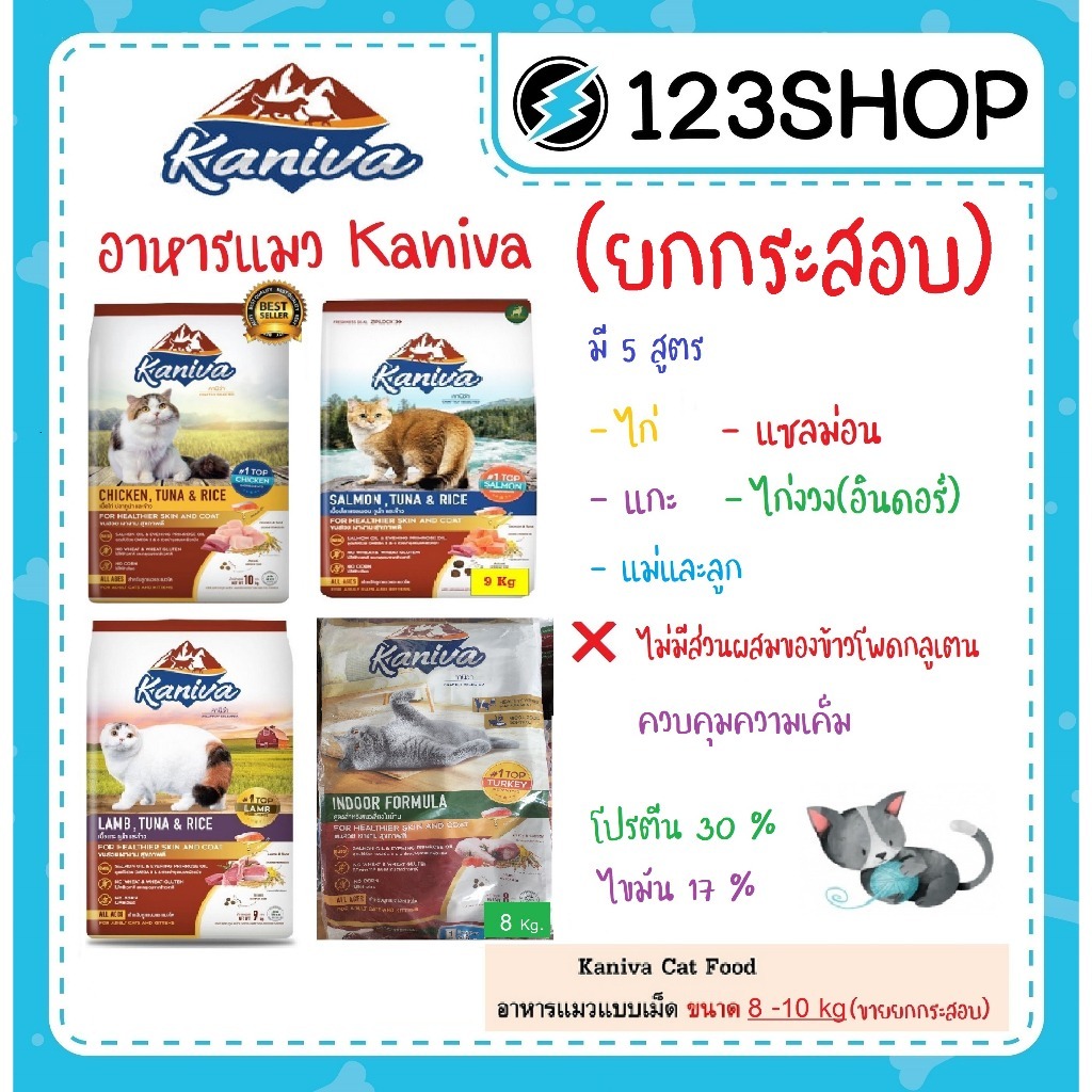 คานิว่า Kaniva อาหารแมว ยกกระสอบ 8 -10 kg (ส่งด่วน ในพื้นที่ที่รองรับ เคลียรอบเช้า รอรับในวัน)