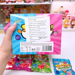เยลลี่น้ำแข็งแบบคิวบ์ เปรี้ยวจี๊ดจ๊าดรสผลไม้รวมรส มีอย.ไทย 1 กล่อง 30 ชิ้น