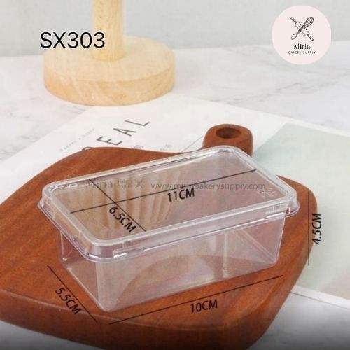 กล่อง PET สี่เหลี่ยมผืนผ้า+ฝาใส SX303/50ใบ