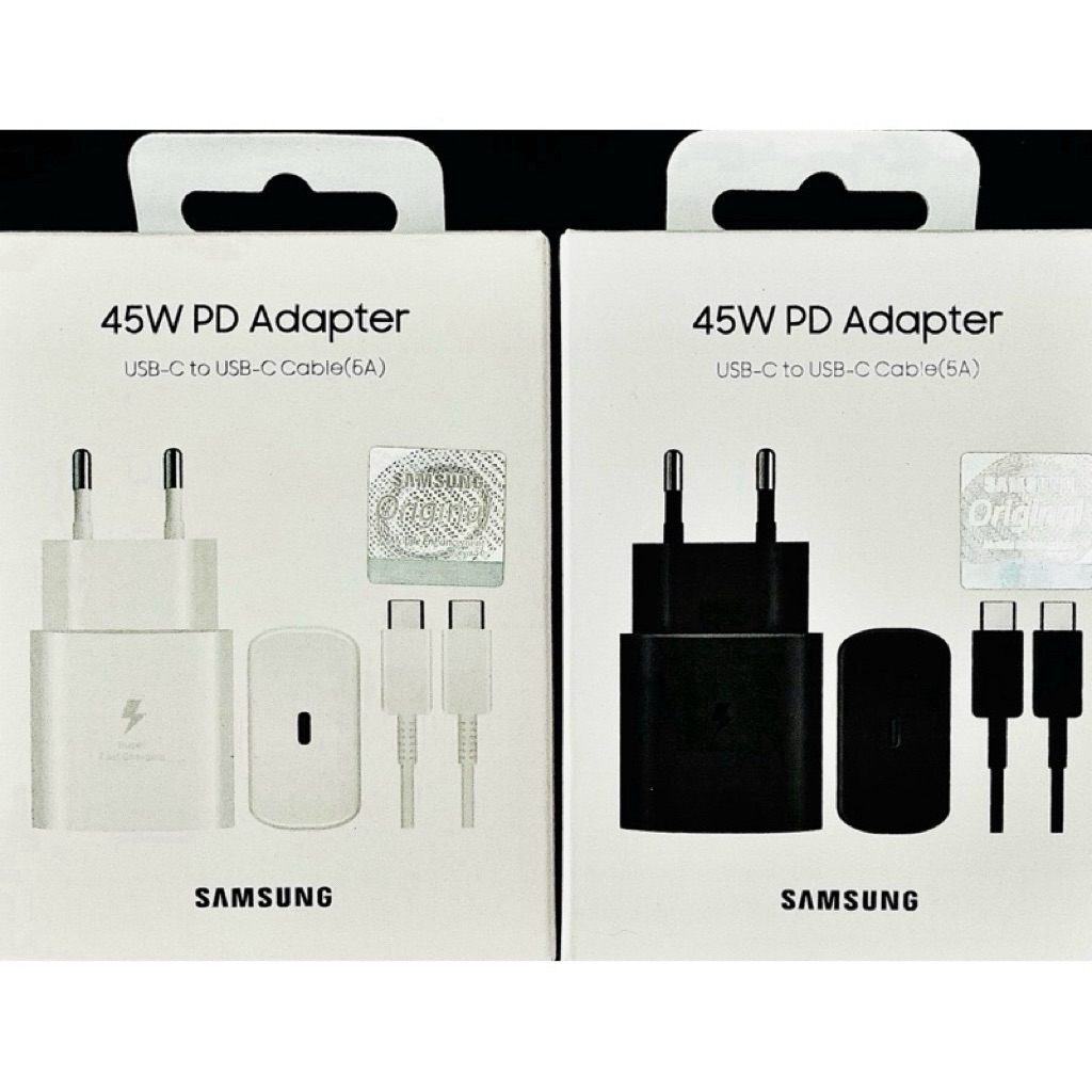 SAMSUNG 45W FASTCHARGE ** ADAPTER PD 45W + C TO  C (5A) ** (PACKAGE)