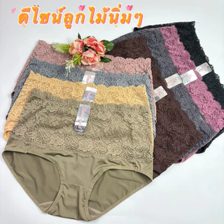 6898#(Size26-36ป้ายSisterhoodกางเกงในไซร์ใหญ่แต่งลูกไม้ใส่สบาย