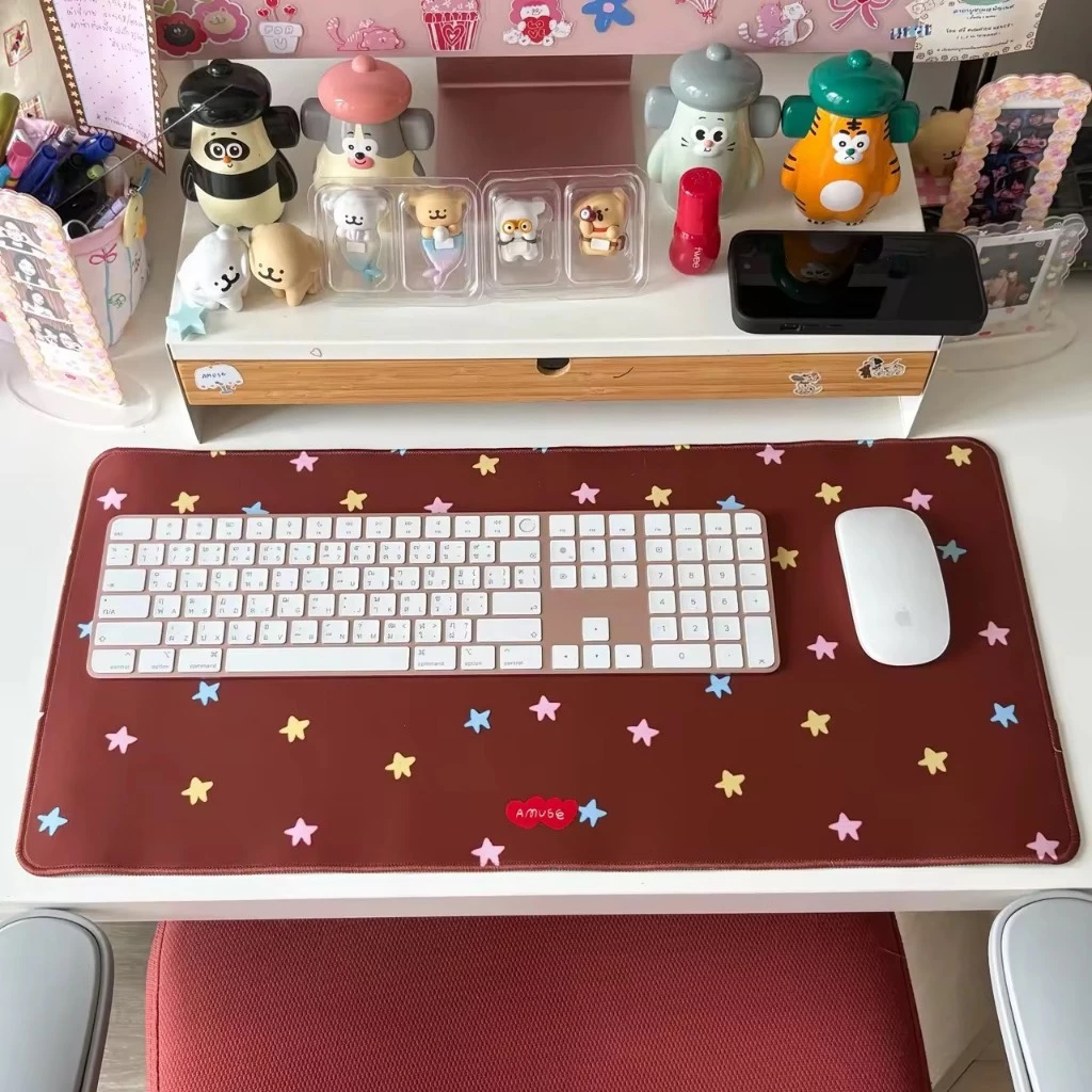 💖ตระกร้าใหม่ค่า💖amuse stuff-mousepad flower แผ่นรองเม้าส์ลายดอกไม้ขนาด30*60เซน