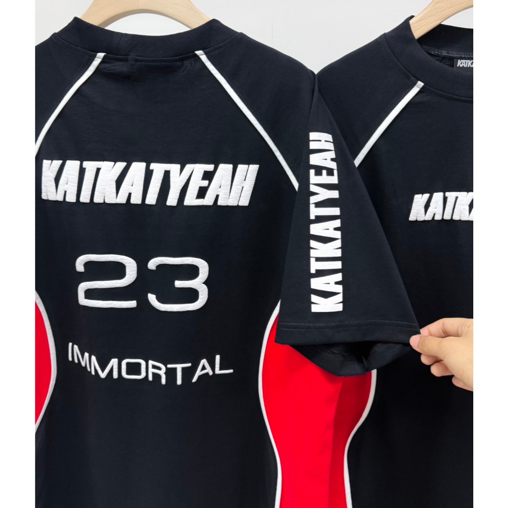 K10 เสื้อ KATKAT เจอร์ซีย์ดำ-แดง - รูปที่ 2