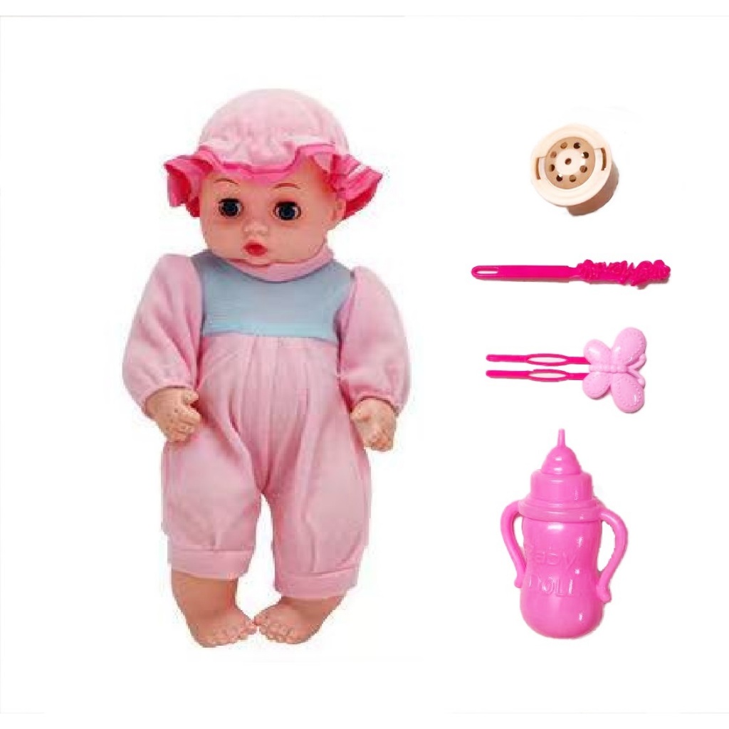 รถเข็นเลี้ยงน้อง (รถเหล็ก) ตุ๊กตามีเสียง**ร้องได้** ตุ๊กตาเลี้ยงน้องพร้อมชุดรถเข็น ของเล่นรถเข็นมีตุ๊กตา รถเข็นBaby - รูปที่ 4