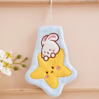 ShopAt.Two[NP-7157] ผ้าเช็ดมือการ์ตูนน่ารัก ผ้าเช็ดมือแบบแขวน ดูดซับน้ำแห้งเร็ว