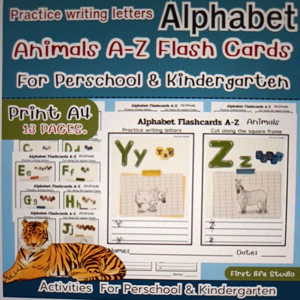 Alphabet A-Z ฝึกเขียนตัวอักษรและทำการ์ดA-Z