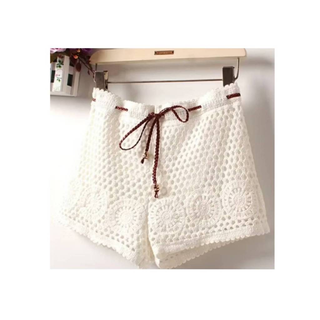 กางเกงขาสั้น ถักโครเชต์ พร้อมซับใน CN-1018 - รูปที่ 2