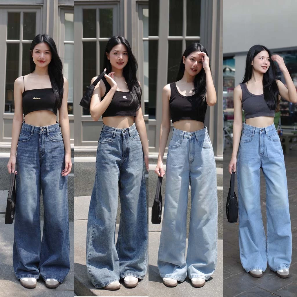 กางเกงยีนส์ขากระบอกใหญ่ รุ่น Winky Jeans