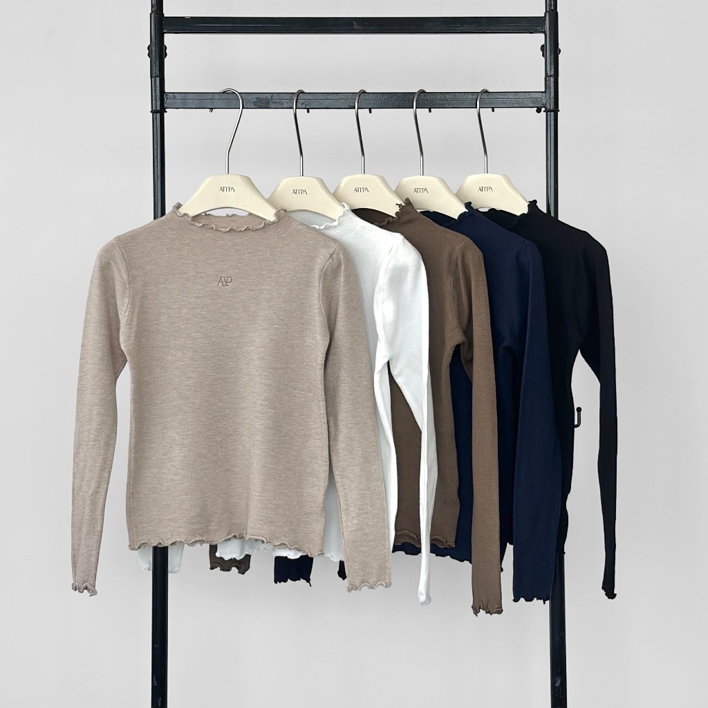 Atipashop – ETHER KNIT TOP เสื้อแขนยาว ผ้าไหมพรม