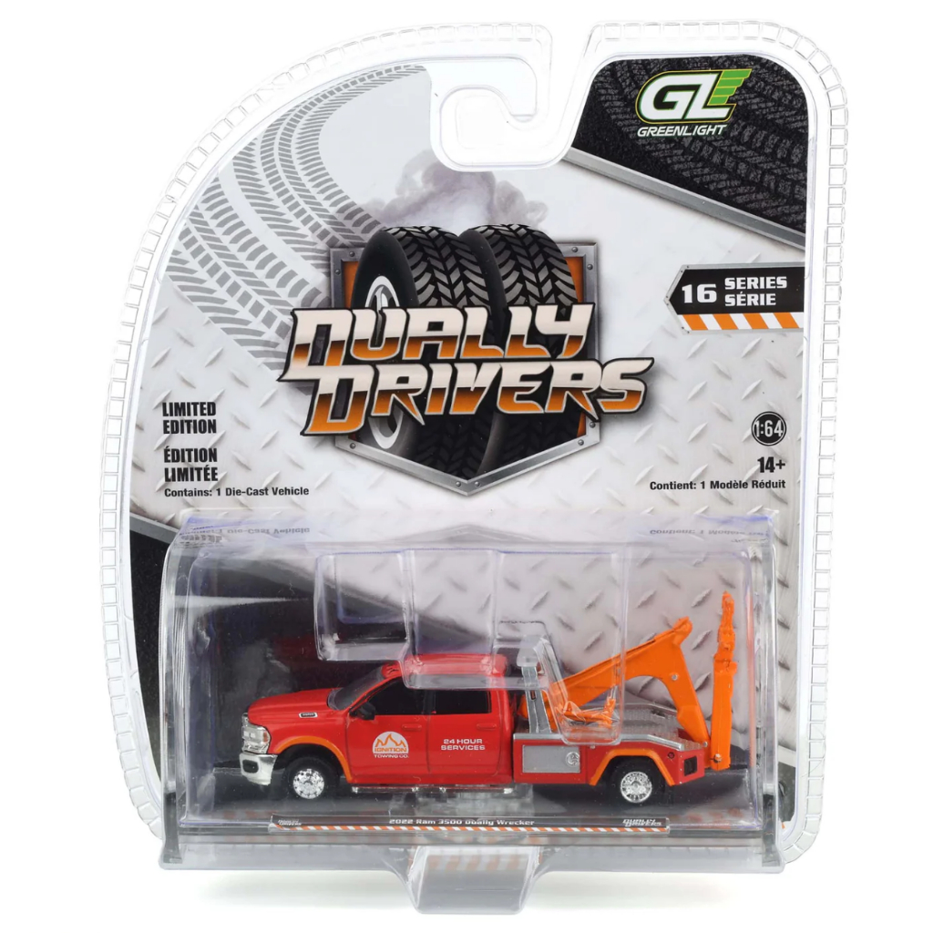 Greenlight | 2022 Ram 3500 Dually Wrecker - Red & Orange สเกล 1/64 46160