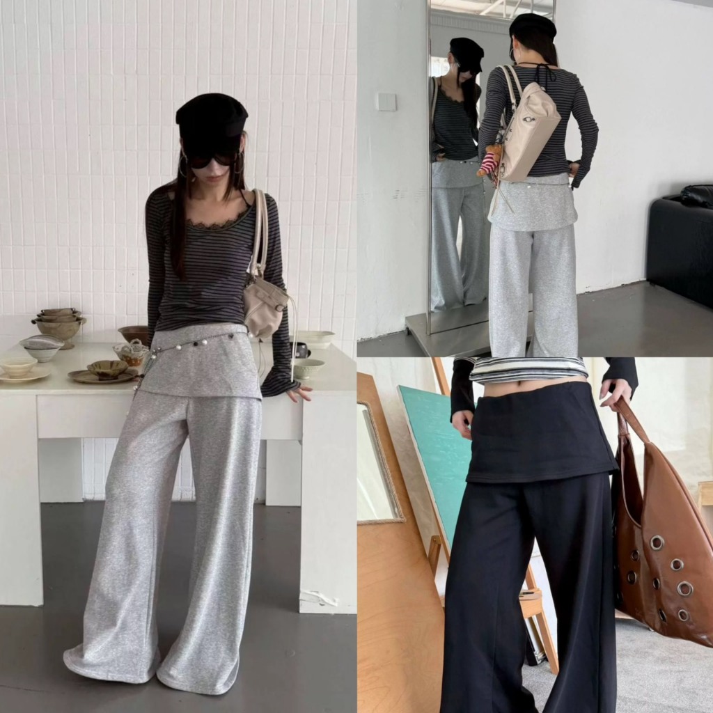 LAYER PANTS กางเกงขายาวlayer TAG MM FISH 🇰🇷