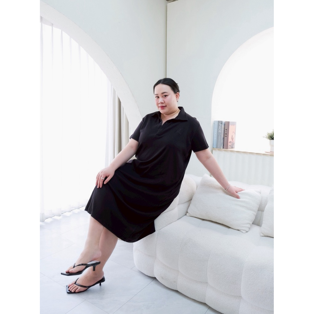 gina dress เดรสผ้าร่อง ทรงสวย พรางหุ่น