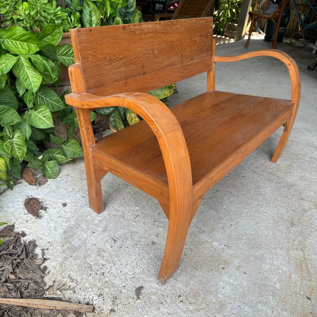 เก้าอี้นั่งทานกาแฟ วิเทจ ไม้สัก เก้าอี้แขนอ่อน เก้าอี้รับแขก สไตล์ โซฟายาวนั่งเล่น พักผ่อน - รูปที่ 2
