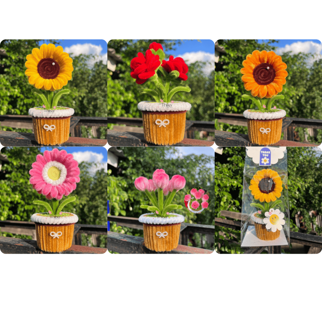 ของขวัญ กระถางดอกไม้ลวดกำมะหยี่ งานแฮนเมด D.I.Y. 🌻ดอกทานตะวัน🌷ดอกทิวลิป 🌹ดอกกุหลาบ 🌼ดอกเยอบีร่า แสดงความรักและความสุข

<p>“><center></p>
<h4></h4>
<p><p><font color=