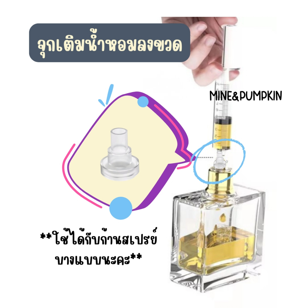 【M&P】อุปกรณ์เติมน้ำหอม จุกเติมน้ำหอม ผ่านทางก้านสเปรย์ (ใช้ได้สำหรับก้านสเปรย์แบบเรียวยาว)