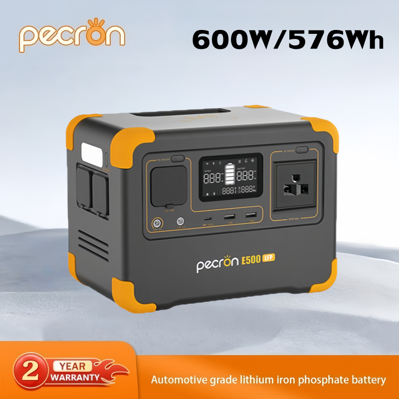 【มีสต๊อก】Pecron E500LFP Portable Power Station(UPS) LiFePo4 600W/576Wh แบตสำรองพกพา แบตสำรองไฟ รับปร