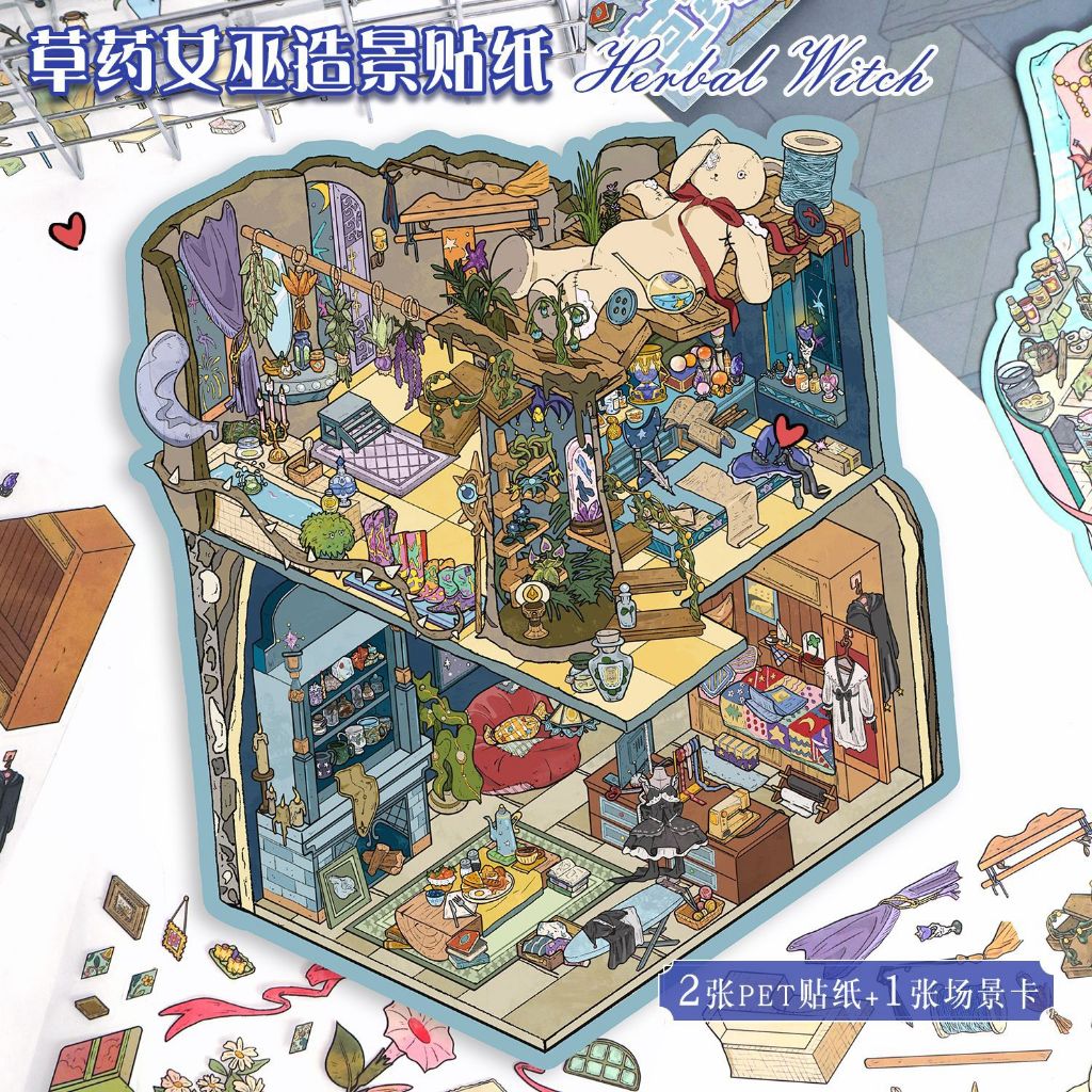 [ชุดสติ๊กเกอร์ภูมิทัศน์] สติกเกอร์ไดอารี่น่ารัก สติกเกอร์กันน้ำ กระดาษโน้ตบุ๊ก ชุดอัลบั้ม - รูปที่ 2