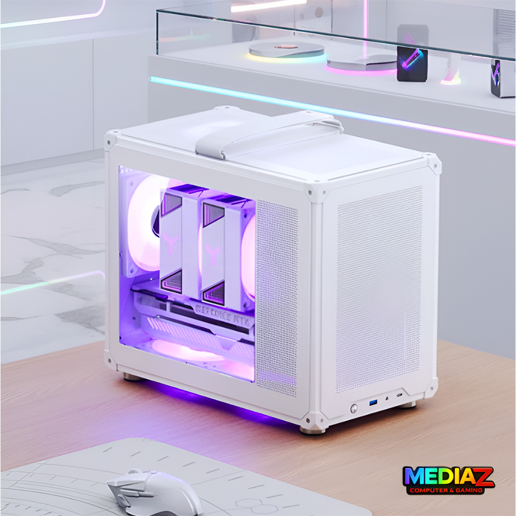 ส่งทันที+โค้ดลด Case Jonsbo C6 MAX MicroATX White Media Z เคสเล็ก ขาว รับการ์ดจอยาว หิ้วได้ ฝากระจก
