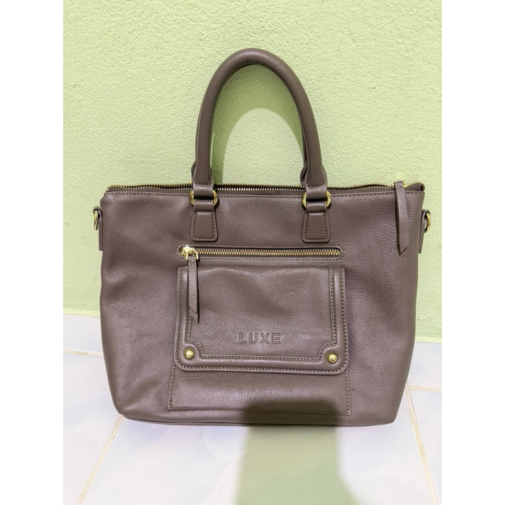 กระเป๋าหนังแท้ LUXE Brandbag มือสอง สีอีทูป