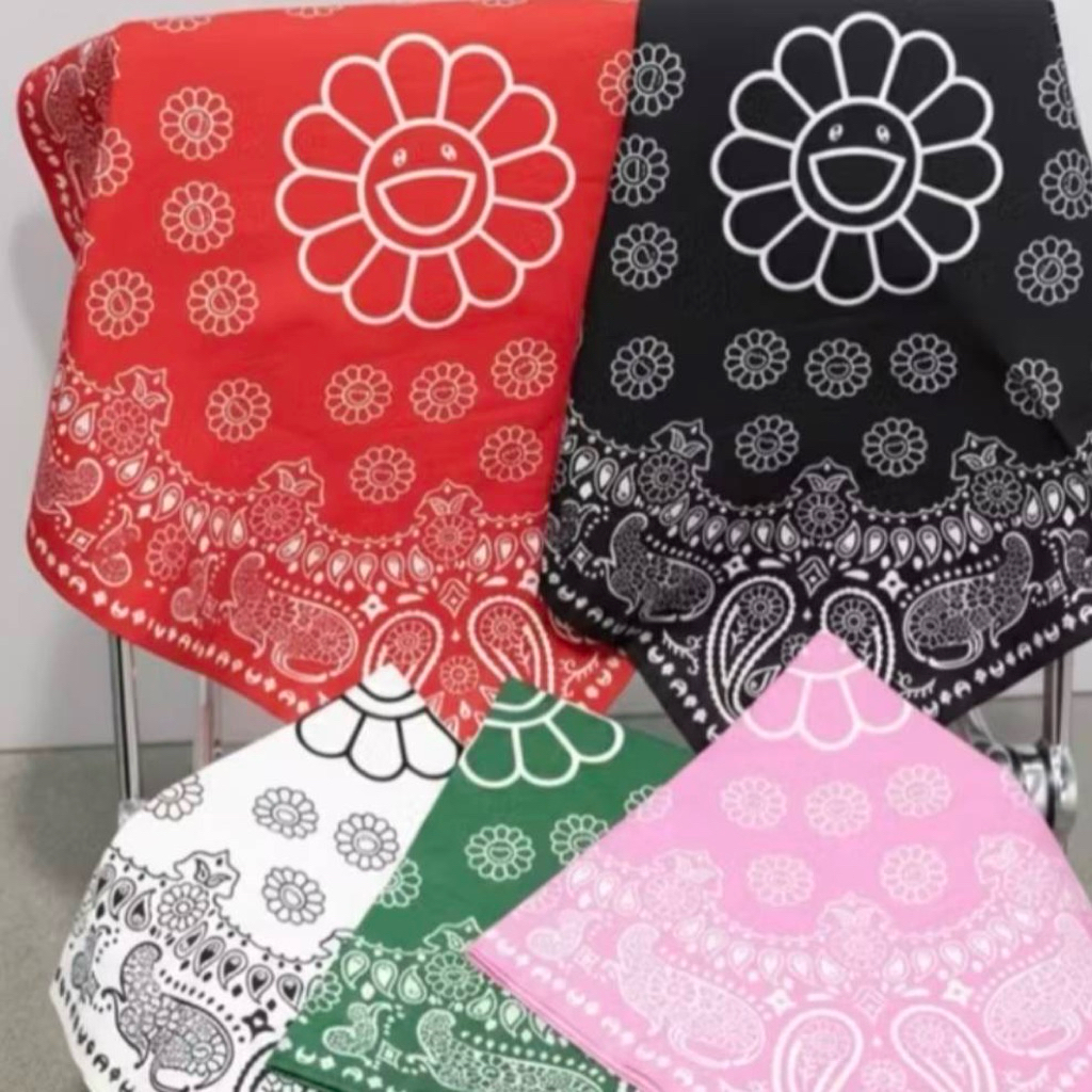 Flower Paisley Bandana Murakami - Red-restock