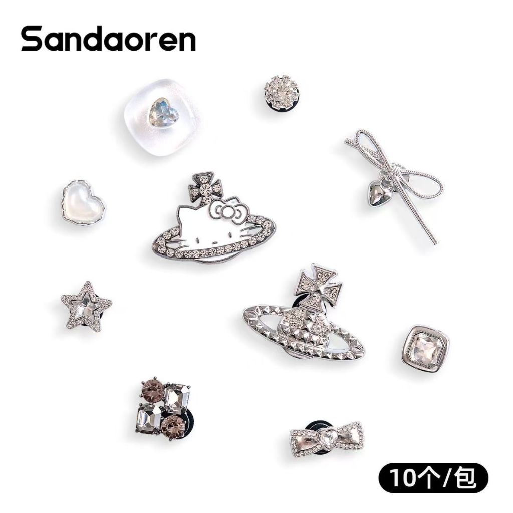 10 ชิ้น เช๊ตการ์ตูน ตุ๊กตาร้านไทย#จิบบิท#ติดรองเท้า#กระเป๋า#DIY น่ารัก อุปกรณ์เสริมจัดส่งทันที - 6