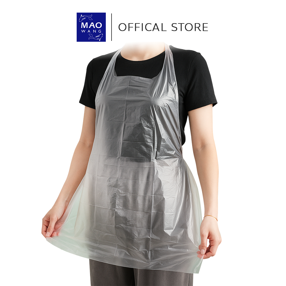 พลาสติกกันเปื้อน PE 100pcs หนาพิเศษ ใช้แล้วทิ้ง กันน้ำ กันฝุ่น ใช้งานสะดวก ปลอดภัย