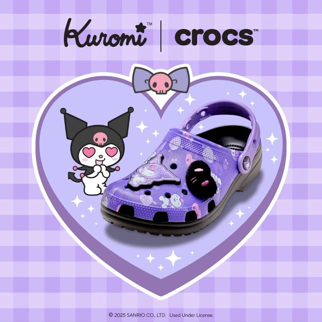(พร้อมส่ง) ของแท้ 100% CROCS X KUROMI CLASSIC CLOG