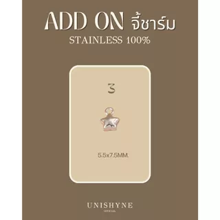 🤍จี้ชาร์มสีเงิน by unishyne จี้สแตนเลสแท้100% เพิ่มใส่ได้ทั้งกำไลข้อมือ,สร้อยคอ
