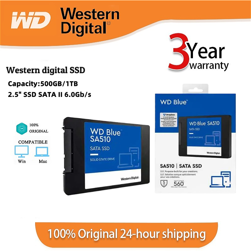 [Free gift]WD SA510 Blue Solid State Drives SSD 2.5'' 6.0Gb/s 250GB/500GB/1TB Internal hard drive SA