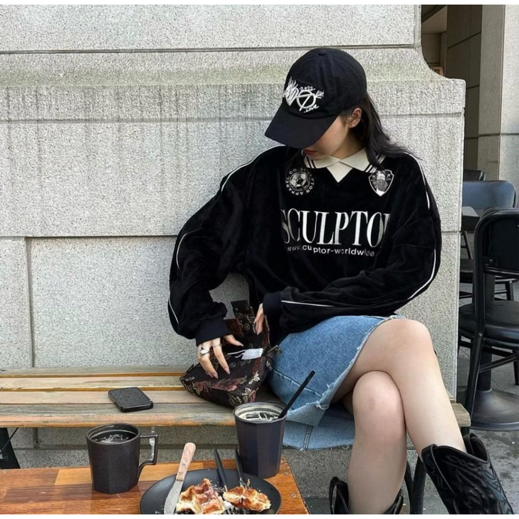 [ มือสอง / ของแท้ ] Sculptor Velour Soccer Jersey Black