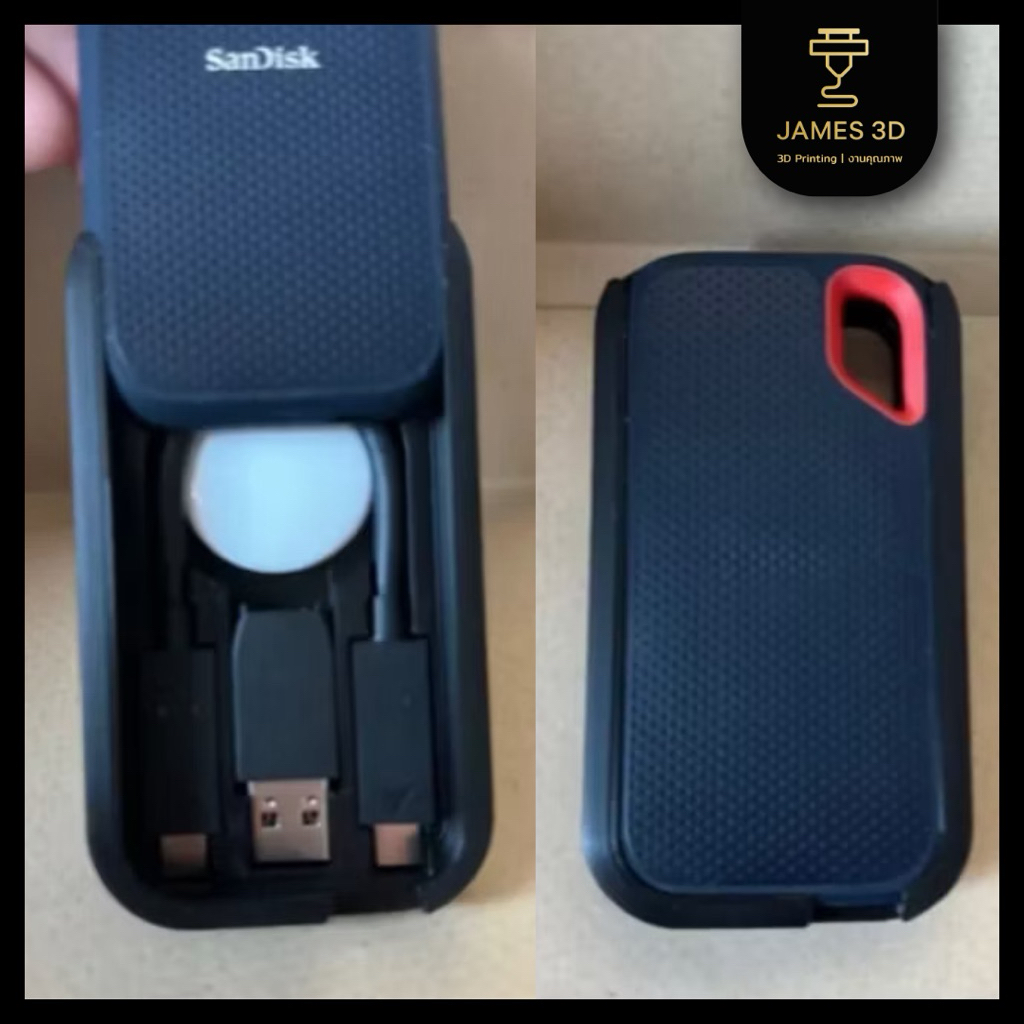เคส SSD สำหรับ SanDisk Extreme Portable SSD มีช่องใส่ AirTag รุ่น SDSSDE61