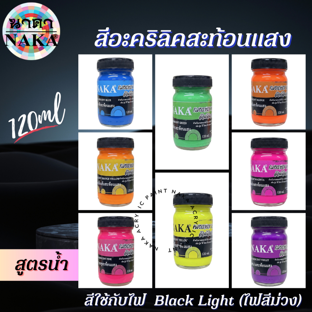 สีอะคริลิคสะท้อนแสง ขนาด 240ml (1 ขวด) ยี่ห้อ NAKA(นาคา)